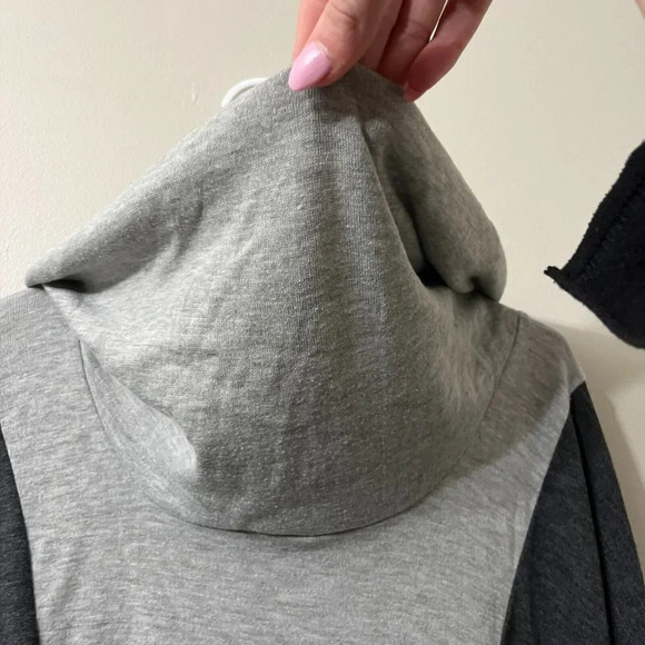 Saint Tropez West Womens Gray Sweater 1X Colorblock Cowl Neck Long Sleeve - Picture 5 of 9